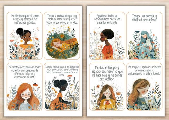 60 Tarjetas de Afirmaciones Positivas imprimibles para Mujeres