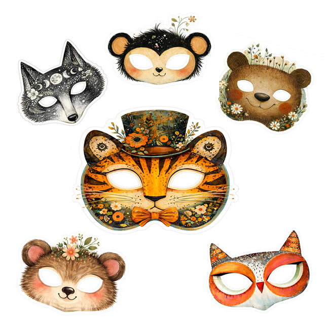 12 Máscaras Animalitos del Bosque Imprimibles