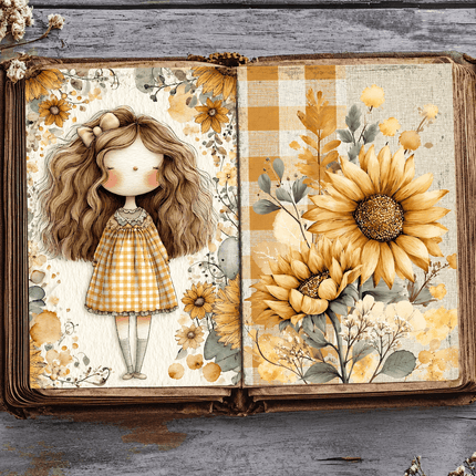 🌻 Girasoles Floreciendo | 62 Páginas ScrapBooking