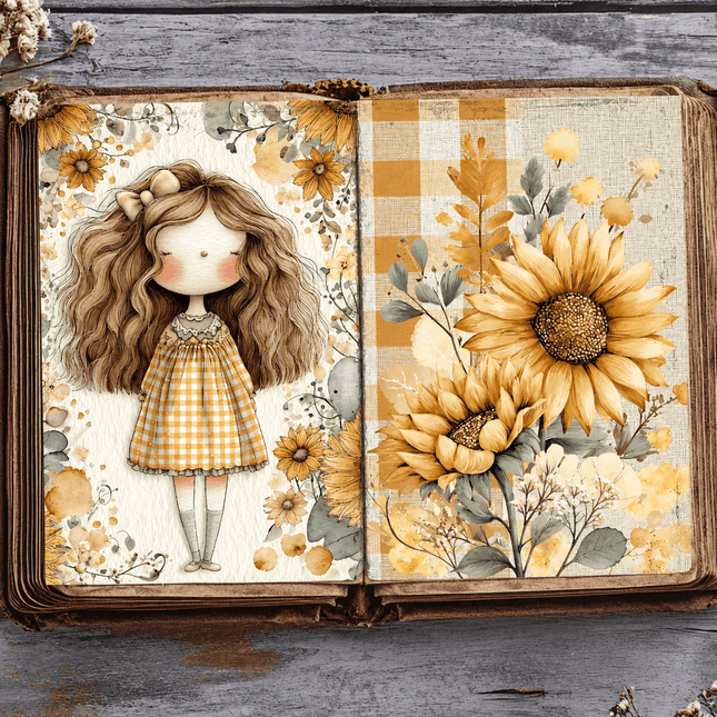 🌻 Girasoles Floreciendo | 62 Páginas ScrapBooking
