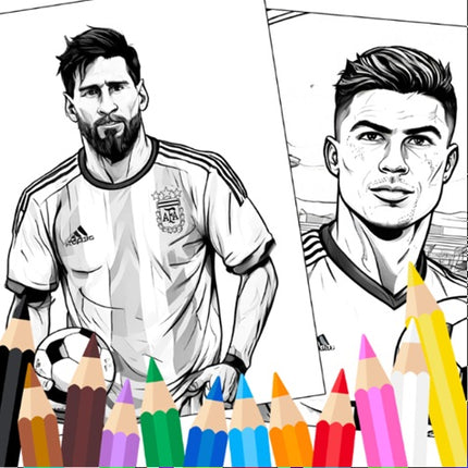 6 Hojas de Astros del Futbol para Colorear