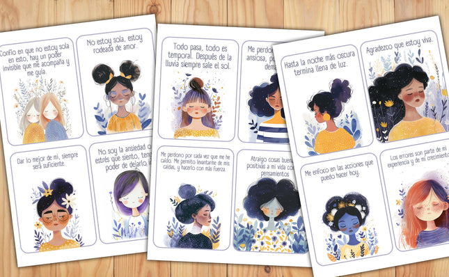 60 Tarjetas de Afirmaciones Positivas para la Calma  Bienestar Imprimibles