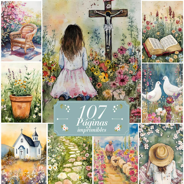 Pack 107 Láminas paisajes cristianos Imprimibles