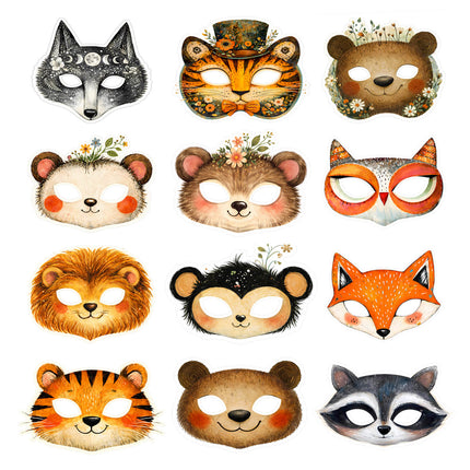 12 Máscaras Animalitos del Bosque Imprimibles
