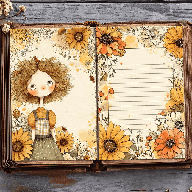 🌻 Girasoles Floreciendo | 62 Páginas ScrapBooking