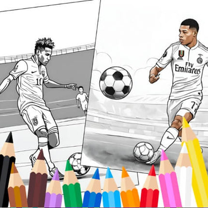 6 Hojas de Astros del Futbol para Colorear