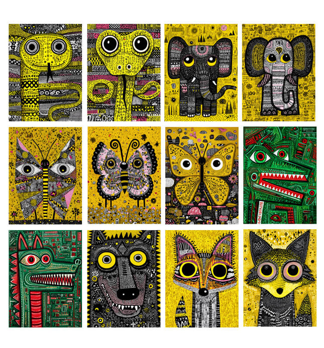 Pack 60 Láminas Animales Tribales imprimibles
