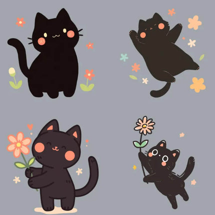 30 Stickers de Gatitos Primavera Imprimibles