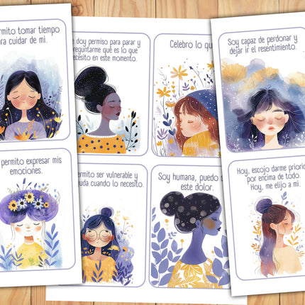 60 Tarjetas de Afirmaciones Positivas para la Calma  Bienestar Imprimibles