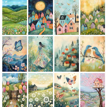Pack 84 Hermosas Láminas Paisajes Acuarela