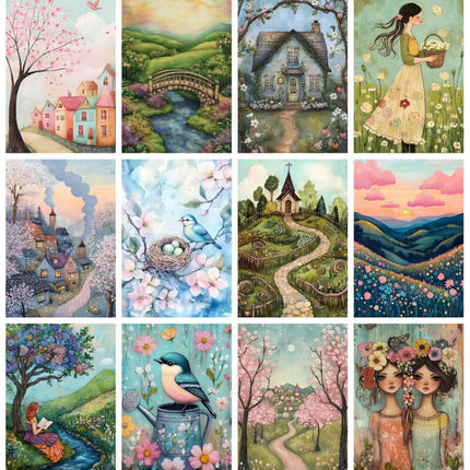 Pack 84 Hermosas Láminas Paisajes Acuarela