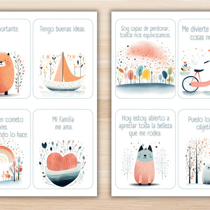 60 Tarjetas de Afirmaciones Positivas imprimibles para Niños