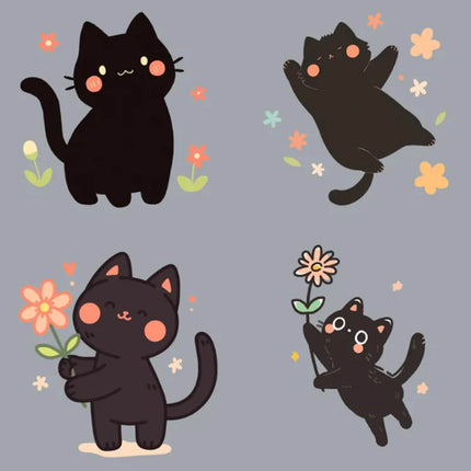 30 Stickers de Gatitos Primavera Imprimibles