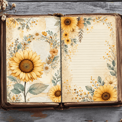 🌻 Girasoles Floreciendo | 62 Páginas ScrapBooking