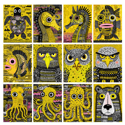 Pack 60 Láminas Animales Tribales imprimibles