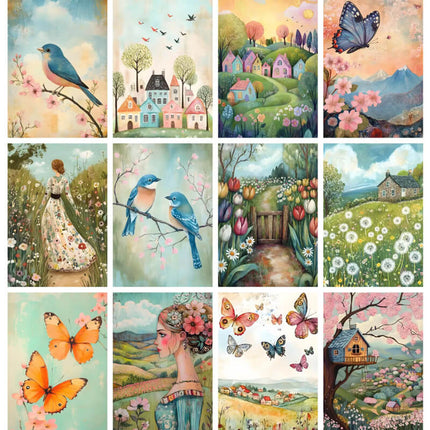Pack 84 Hermosas Láminas Paisajes Acuarela