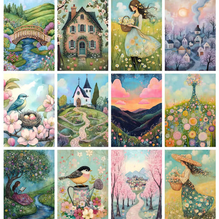 Pack 84 Hermosas Láminas Paisajes Acuarela