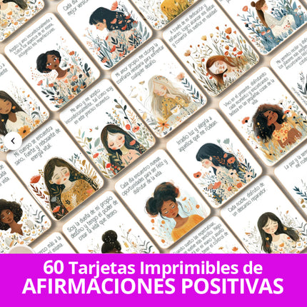 60 Tarjetas de Afirmaciones Positivas imprimibles para Mujeres