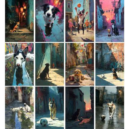 36 Láminas Perros de Barrio Futboleros