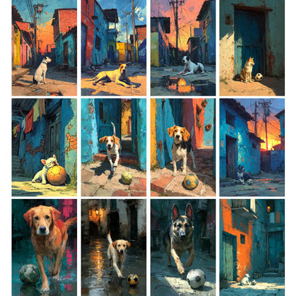 36 Láminas Perros de Barrio Futboleros