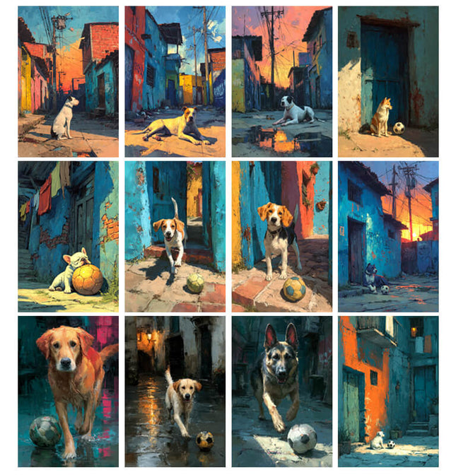 36 Láminas Perros de Barrio Futboleros