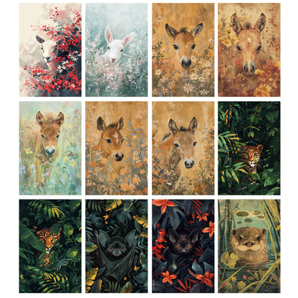 Pack 100 Animales Curiosos entre flores, bosques, y ramas