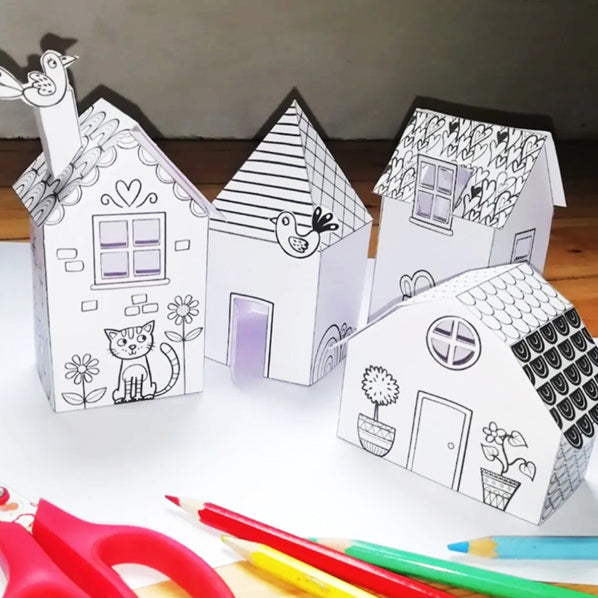 SET 4 CASITAS DE PAPEL (imprimibles)