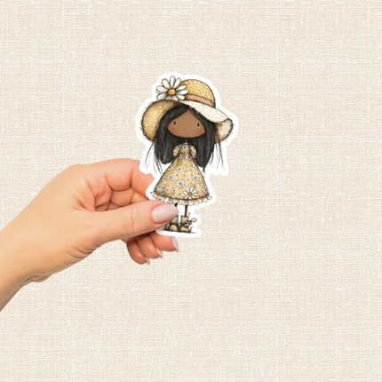 Plancha 30 Stickers Muñequitas Margarita Recortables