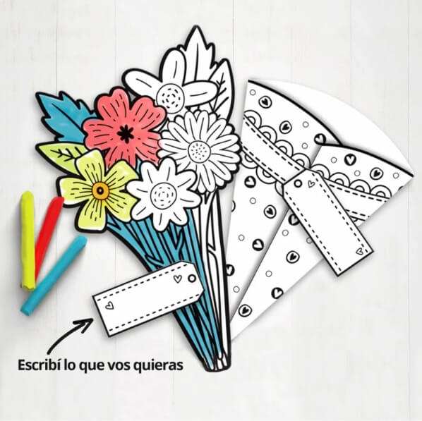 Hermoso Ramo de Flores Imprimible