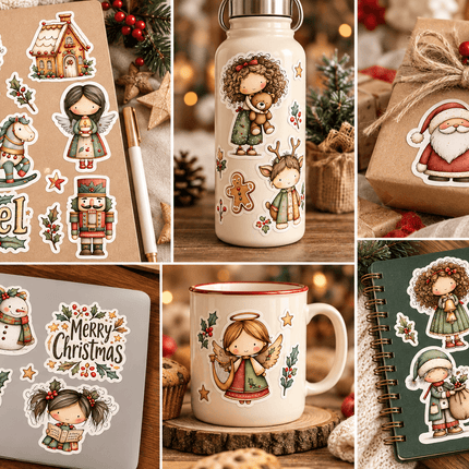✂️ Plancha para cortar - Stickers Navideños Imprimibles