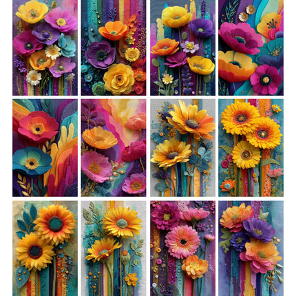 40 Láminas Flores Fantasía