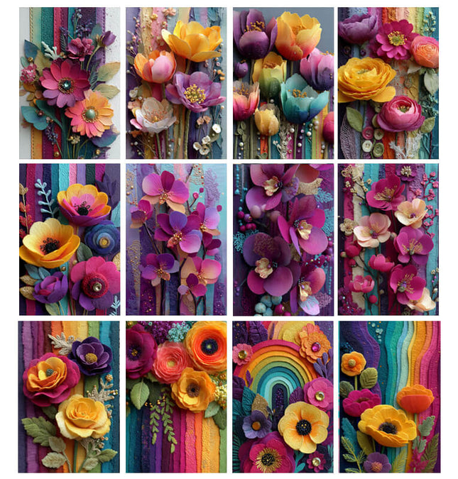 40 Láminas Flores Fantasía