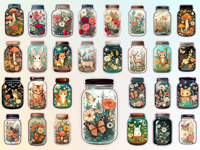 30 Stickers Frascos Imprimibles