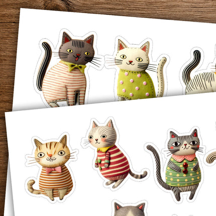 51 Stickers Gatitos Excentricos Imprimibles