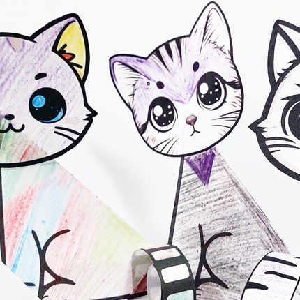 Gatitos Plegables para Colorear