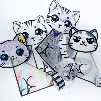 Gatitos Plegables para Colorear