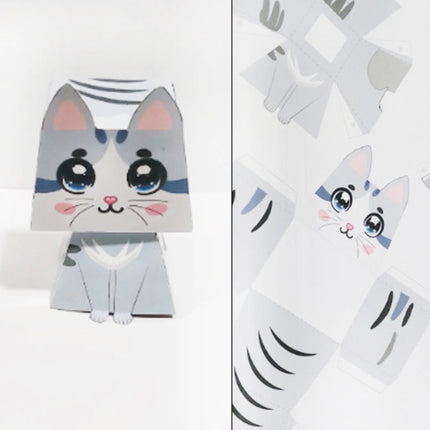 Gatito de papel Gris Imprimible
