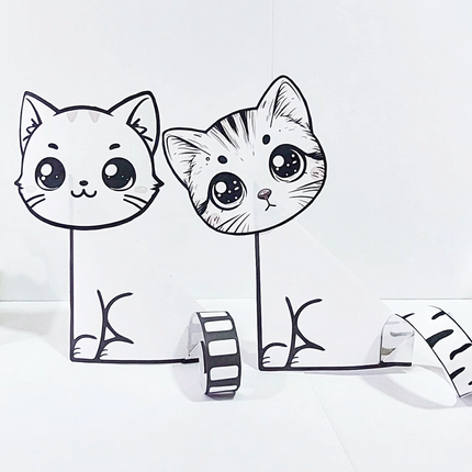 Gatitos Plegables para Colorear