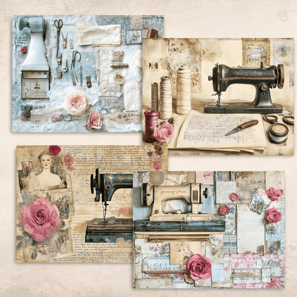 Set 16 Páginas de Costura para ScrapBooking