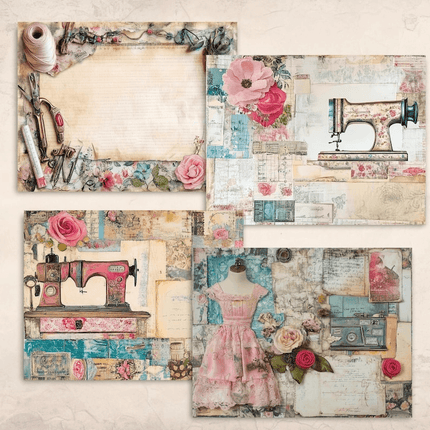 Set 16 Páginas de Costura para ScrapBooking