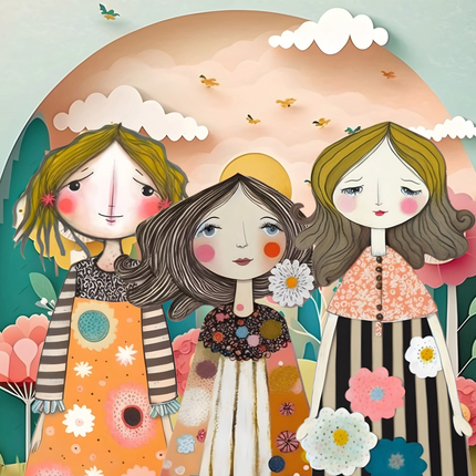 Muñecas de Papel Acuarela Imprimibles