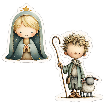 Pack 135 Stickers Nacimiento Navideño Imprimible