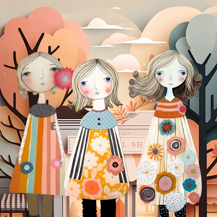 Muñecas de Papel Acuarela Imprimibles