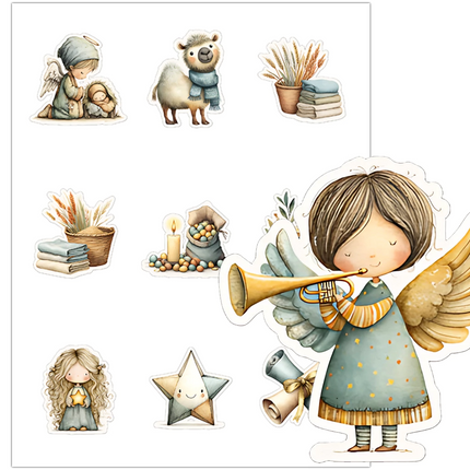 Pack 135 Stickers Nacimiento Navideño Imprimible