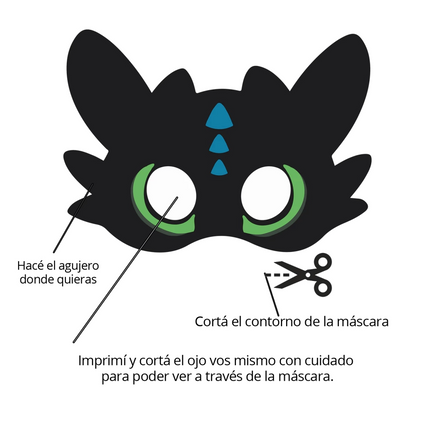 Máscaras de Dragónes Imprimibles