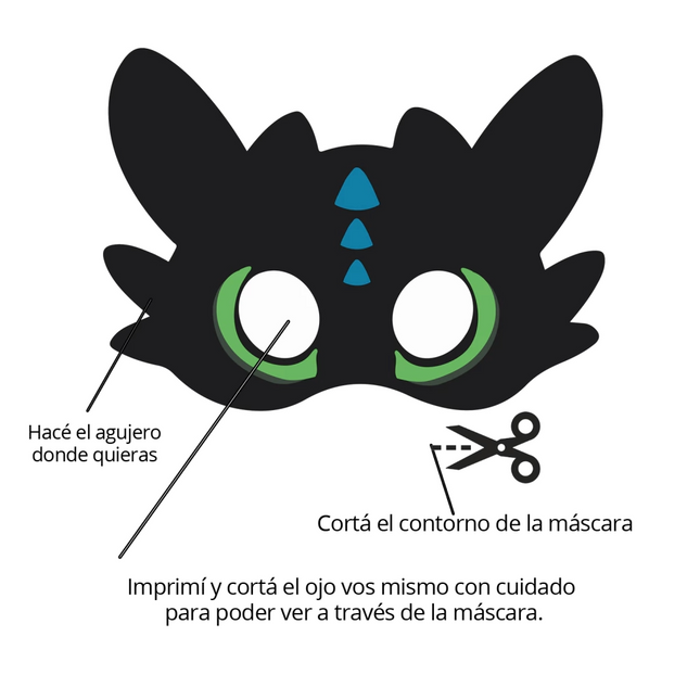 Máscaras de Dragónes Imprimibles