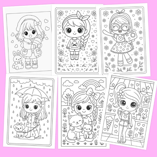 Cuaderno para Colorear Imprimible para Niñas de 3 a 7 años