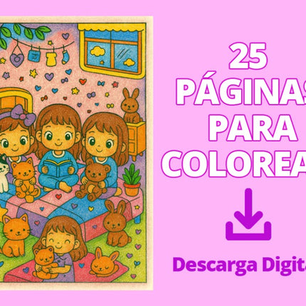 Cuaderno para Colorear Imprimible para Niñas de 3 a 7 años