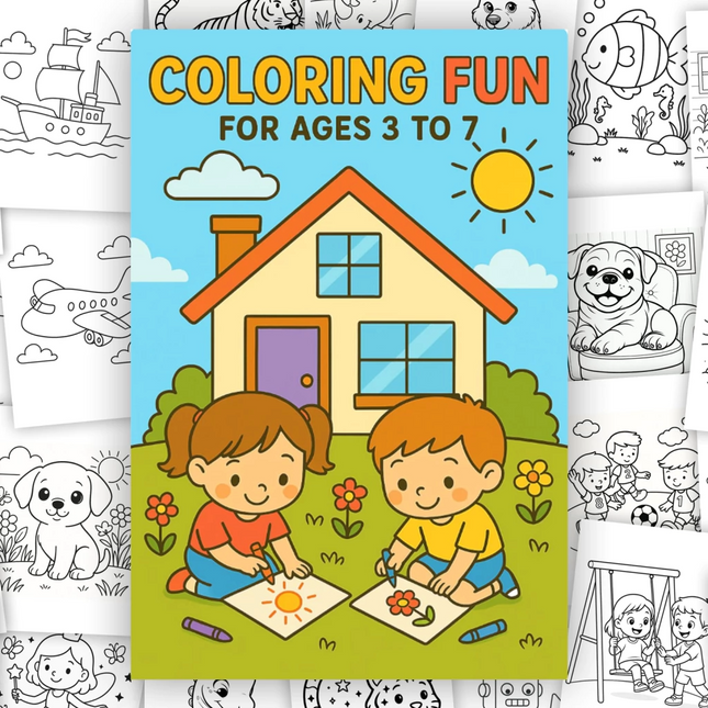 Libro para Colorear Imprimible Para Niños 3 a 7 años