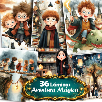 36 Láminas de Aventura Mágica